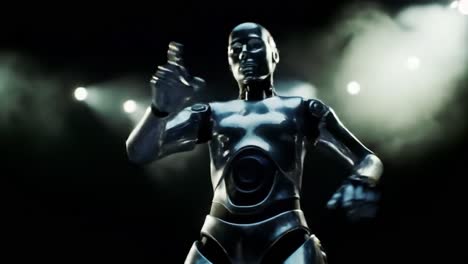 a futuristic robot in motion: exploring the merging of technology and artistry in a stunning display of mechanical precision and dance moves