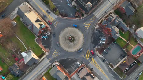 birds eye view of a traffic circle