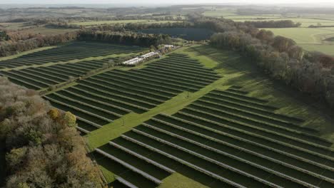 태양 패널 농장 cotswolds 가을 영국 공중 풍경