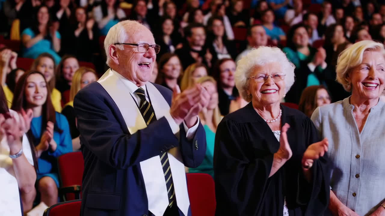 Grandfather and Grandmother Celebrating Graduation