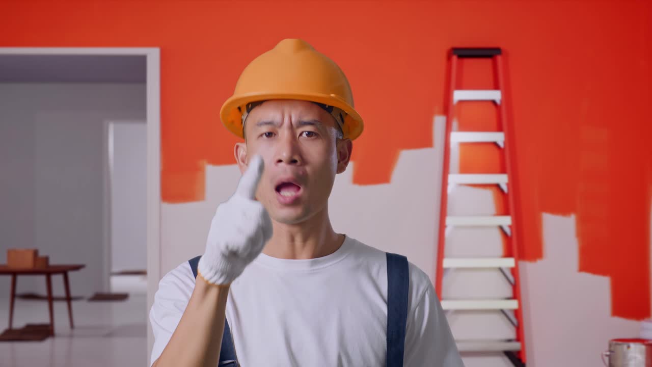 Frustrated Construction Worker