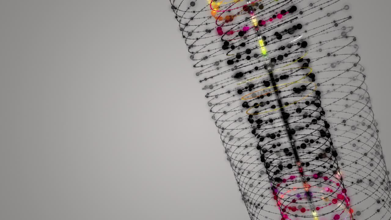 animación fantástica con objeto de rayas de partículas en cámara lenta, 4096x2304 bucle 4k