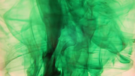 green food coloring swirling in a container of water