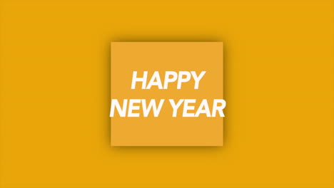 texto de feliz año nuevo en el marco en gradiente moderno amarillo