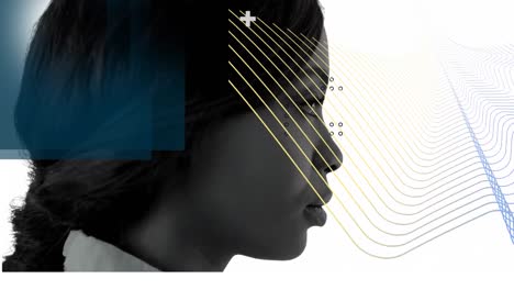 animation of lines moving over woman face