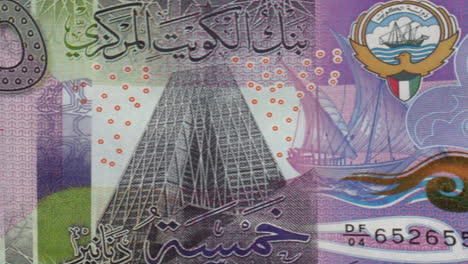 kuwaiti 5 dinar banknote against green screen