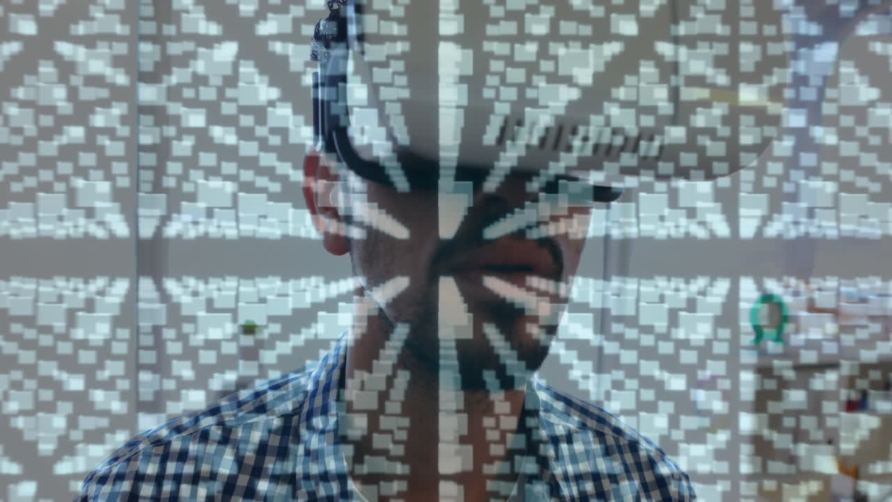 hombre con un auricular de realidad virtual 4k