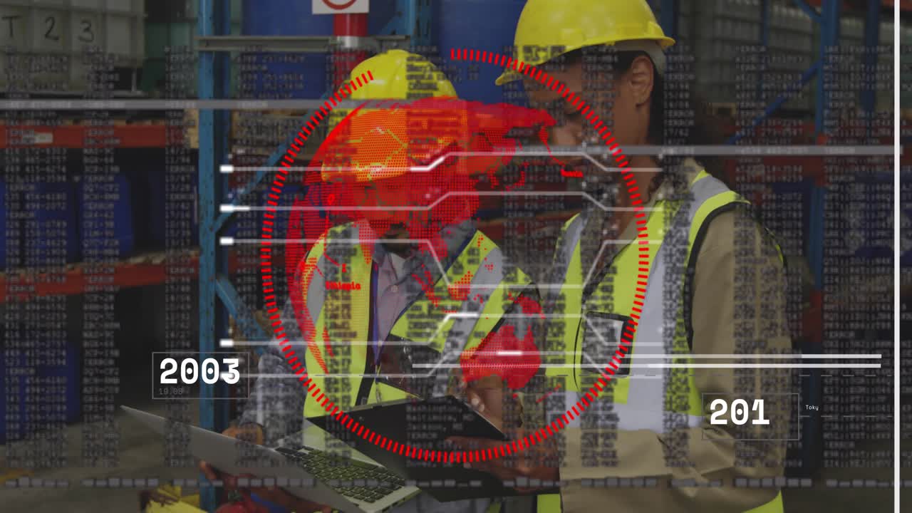 Lead noting clipboard tech tapping laptop causing red timeline sweeping obscuring fading for audit