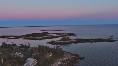 espectacular hora mágica aérea sobre southport maine