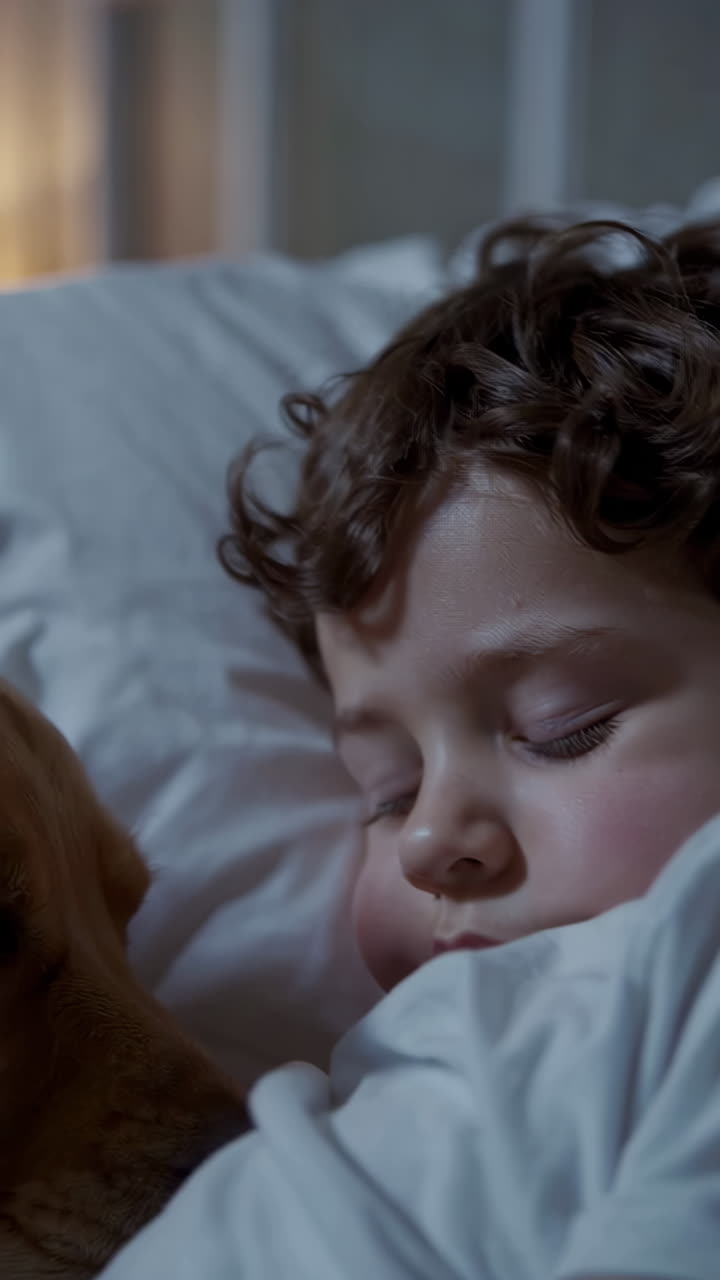 Close-up of a Young Child Sleeping Peacefully