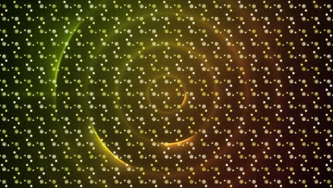 digital animation of abstract pattern design against pink spiral light trails on black background