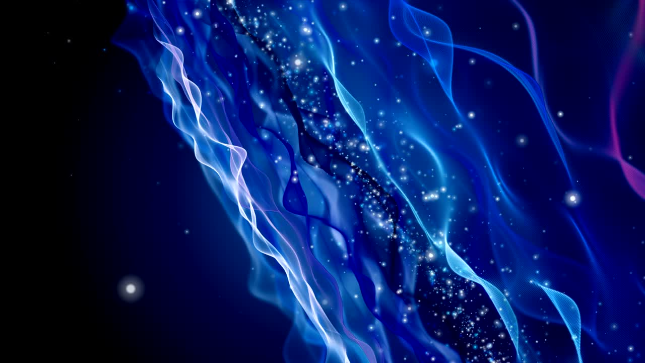 천천히 움직이는 물체와 반이는 입자의 파동으로 환상적인 애니메이션, 4096x2304 루프 4k