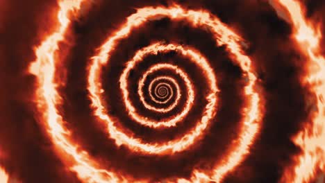 slowly zooming rotating fire spiral