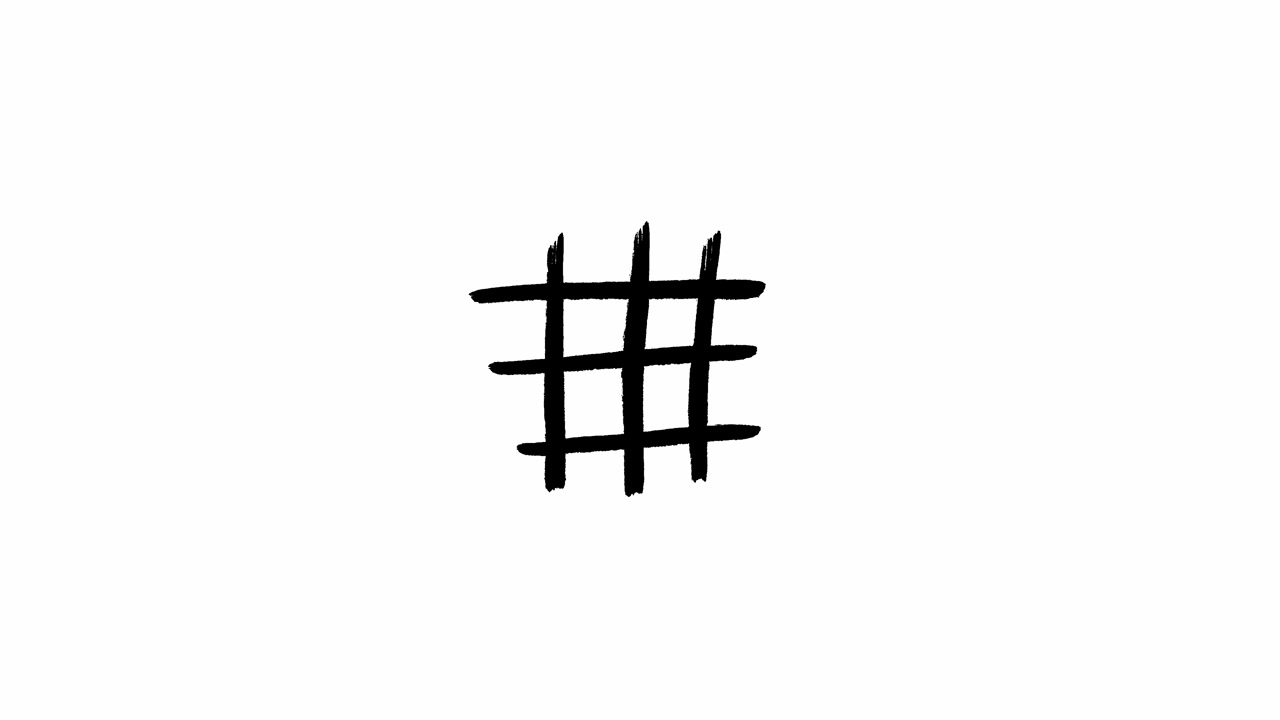 Animated Hand Drawn Black Grid Symbol on White Background