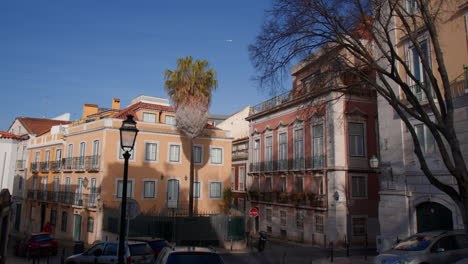 a view of traditional apartment buildings in the city of lisbon, portugal