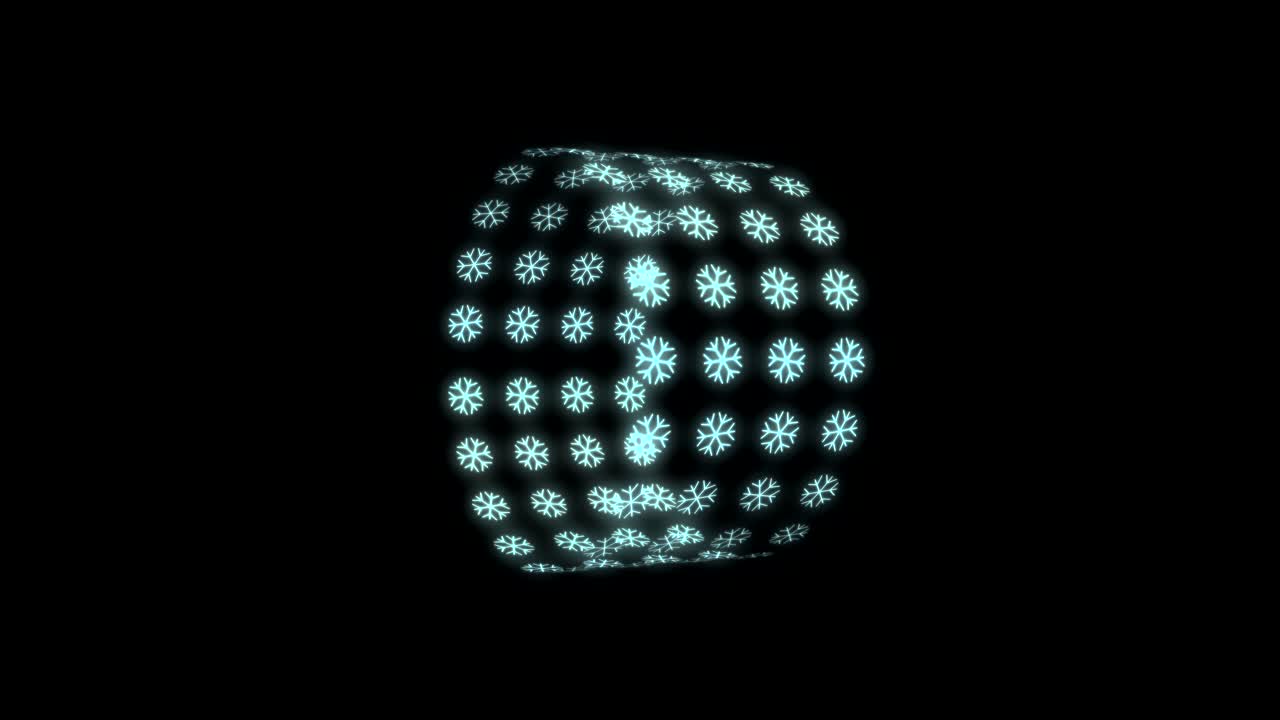 흰색과 검은색 반복 애니메이션에서 눈송이의 네온 크리스마스 패턴 배경