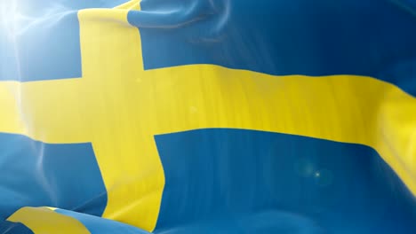 sweden flag slow waving background. 4k close up flag waving. seamless loop