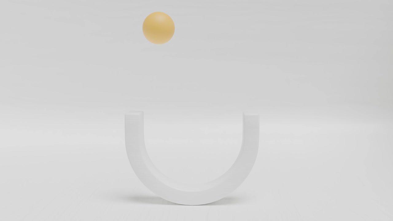 미니멀한 기하학적 디자인과 떠다니는 구