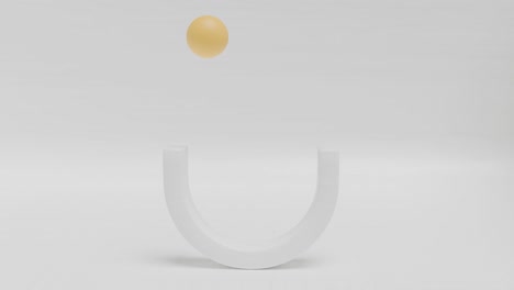 diseño geométrico minimalista con esfera flotante