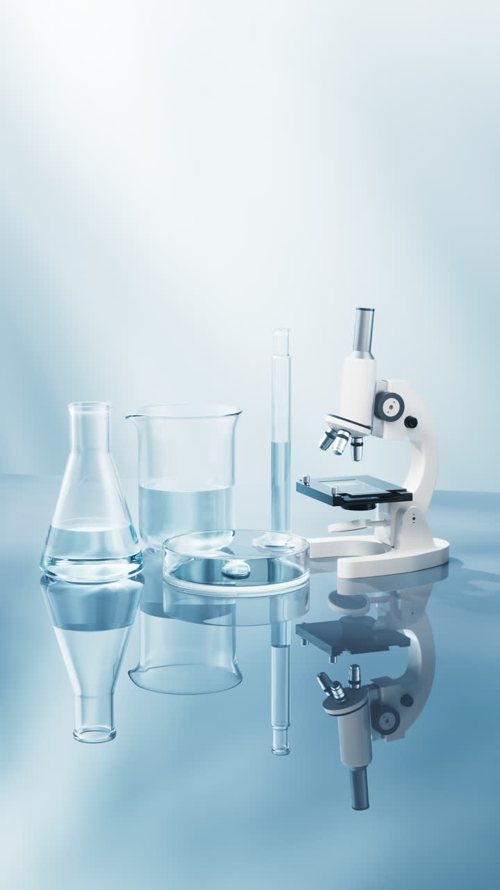 Scientific chemical laboratory equipments, 3d rendering.