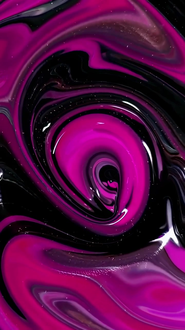 Texture astratta e vorticosa di pittura liquida rosa e nera