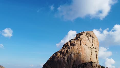 pull back shot of a mountain in the taif area, saudi arabia