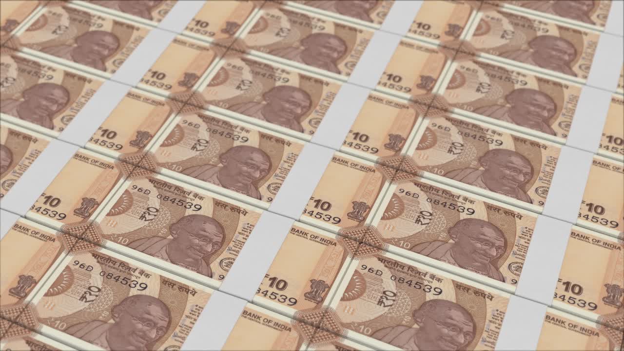 10 루피 지폐 를 인쇄 하는 돈 인쇄기