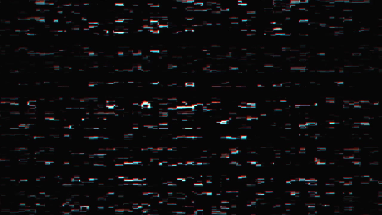 Digital Glitch Effect with Static Noise and Distorted Lines