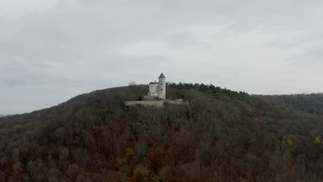 the fairytale castle burg plesse in bovenden near göttingen goettingen at sunrise, lower saxony, germany