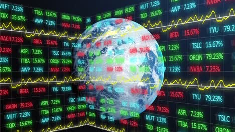 finance and business data over earth.