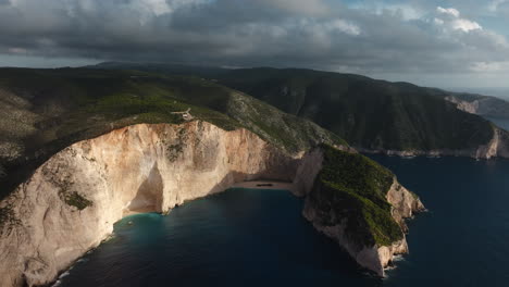 navagio beach, zakynthos, greece - aerial view