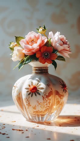 beautiful floral arrangement in ornamental vase