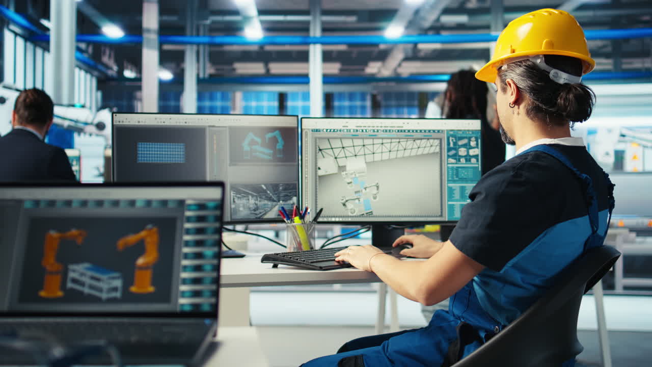 ingegnere di un impianto di pannelli solari che legge i documenti per imparare a sfruttare l'energia solare