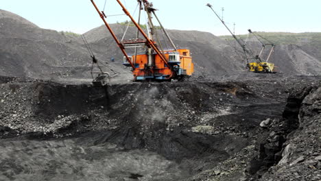 coal mining operation in open pit mine