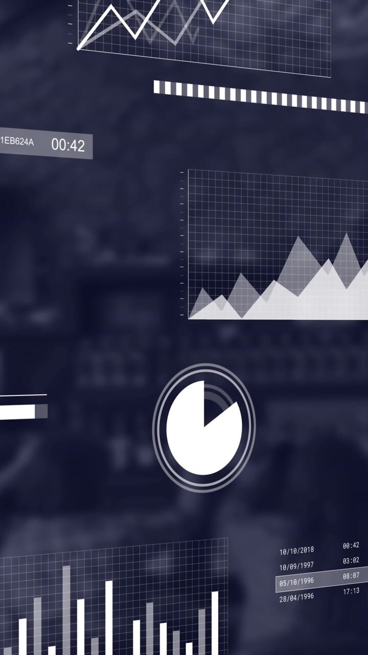 Animation of multiple graphs moving over coffee shop