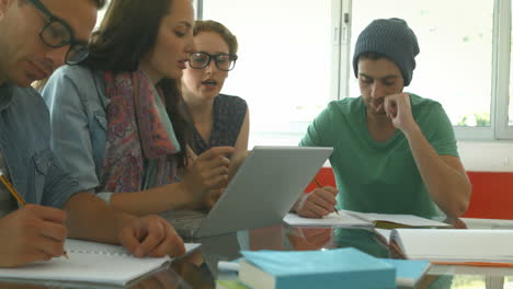 students working together during meeting