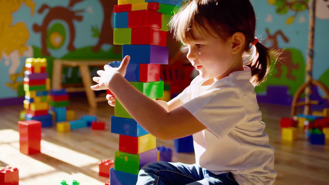 Kids Playing with Lego Blocks
