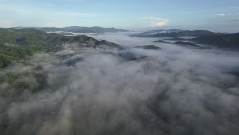 aerial drone flyover fluffy cloud over costa rica jungle, 4k