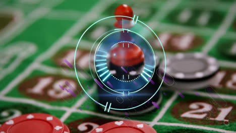 animation of scope scanning over casino gambling board