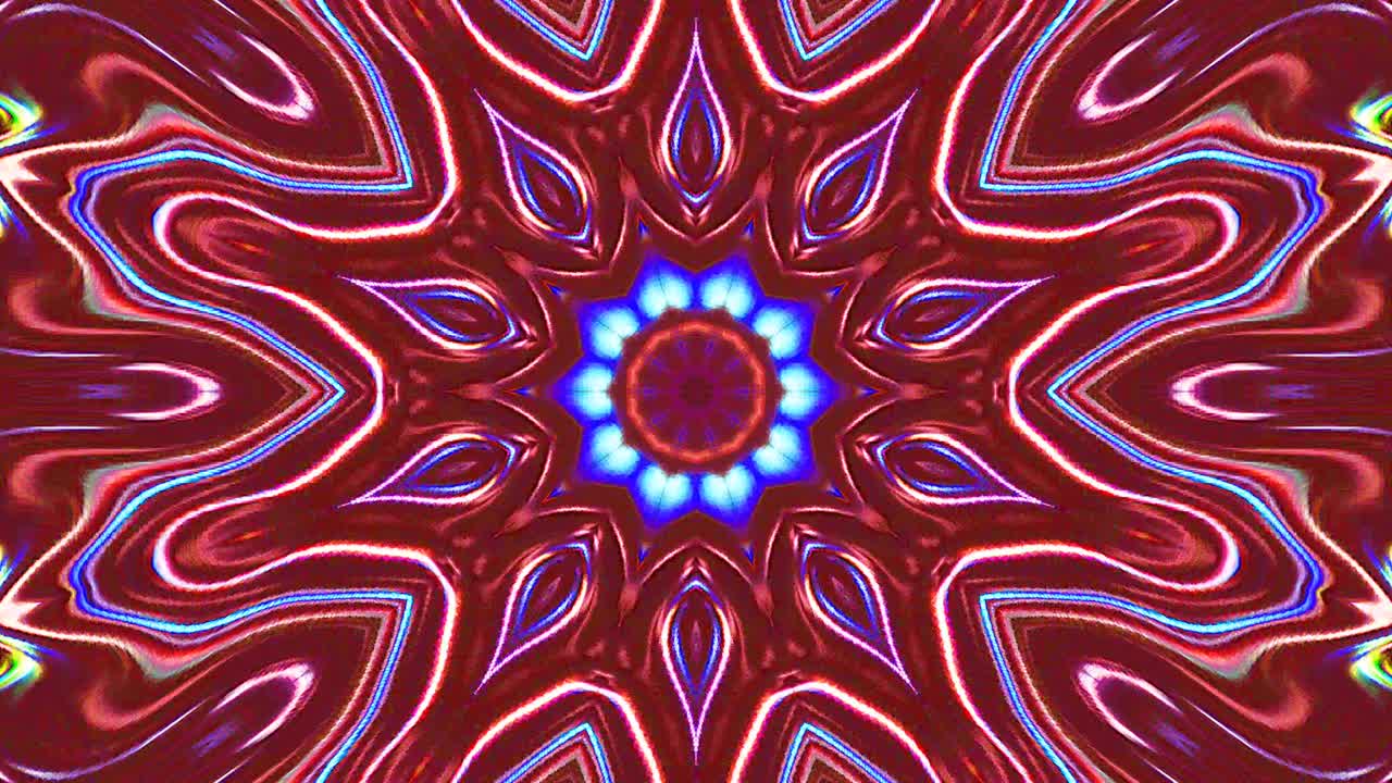 patrón de kaleidoscopio abstracto con colores completos. mandala mágica. 4k