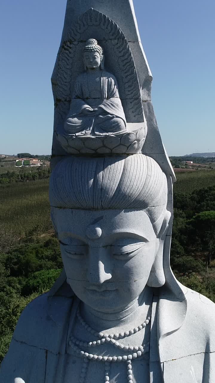 Aerial Budha Statue Vertical Video