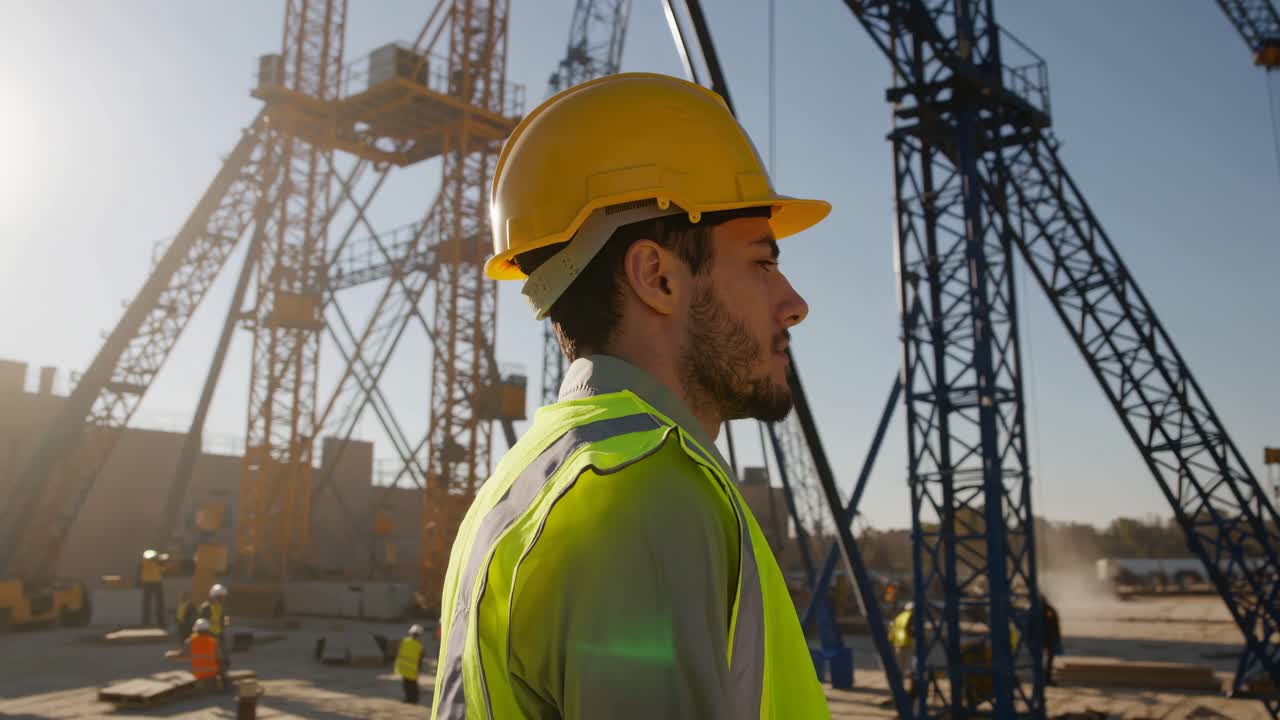 trabajador de la construcción en el sitio