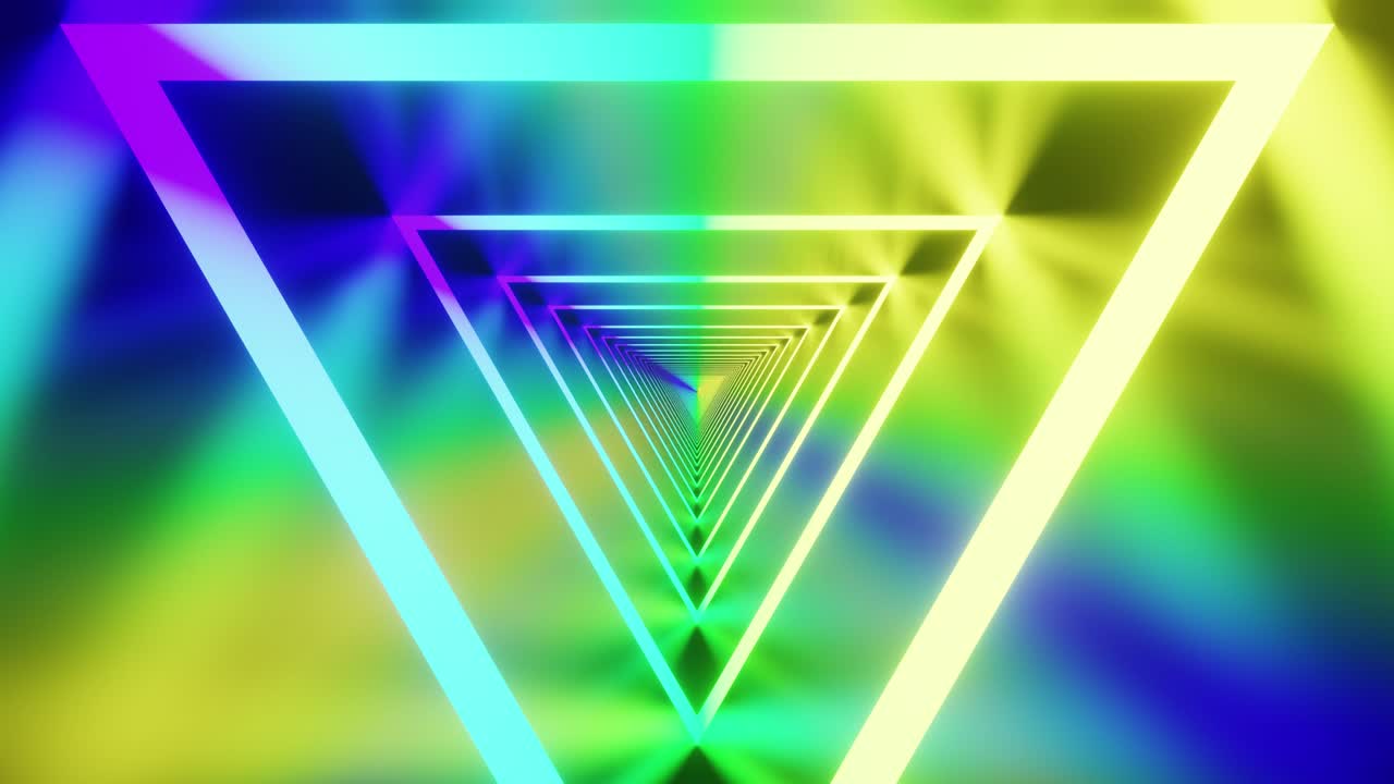 movimiento de túnel azul y amarillo del triángulo de bucle vj