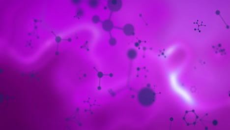 animación de múltiples moléculas púrpuras en 3d