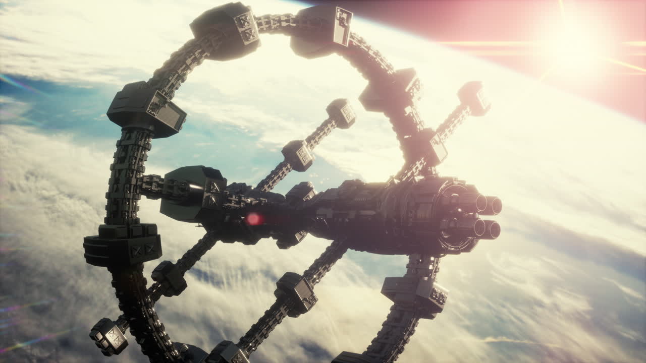 하늘에 떠다니는 ufo 우주선 nasa에 의해 제공된 요소