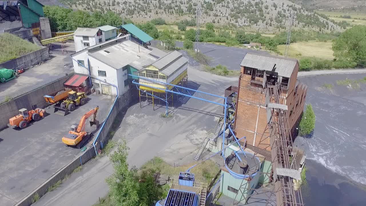 lavadero de carbón antiguo en vista aérea de palencia