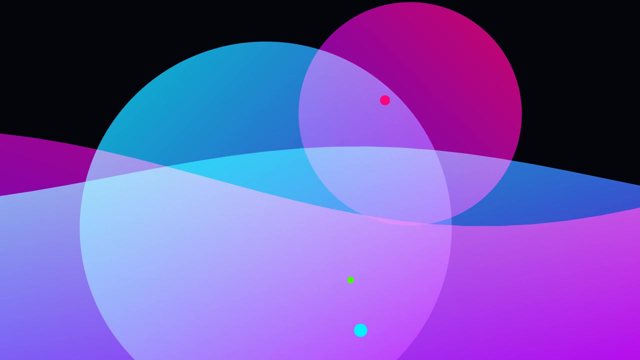 Abstract Motion Graphics with Floating Circles and Wavy Gradients