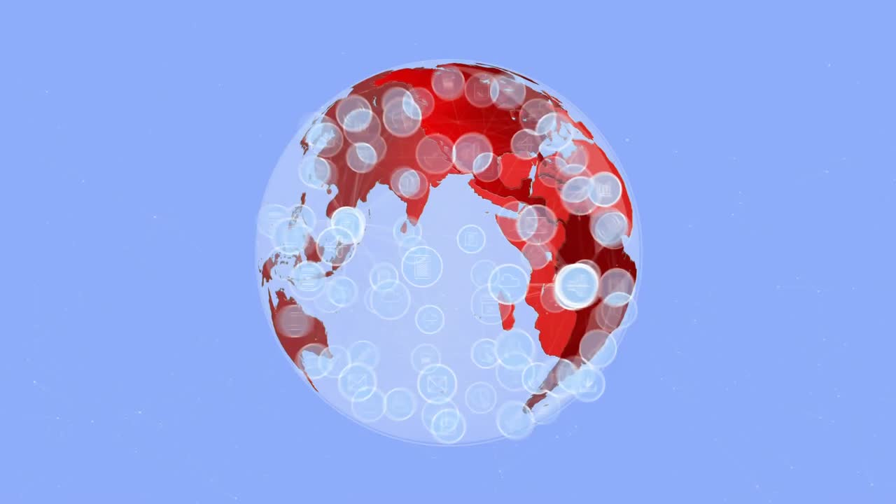 iconos de globos y aplicaciones digitales