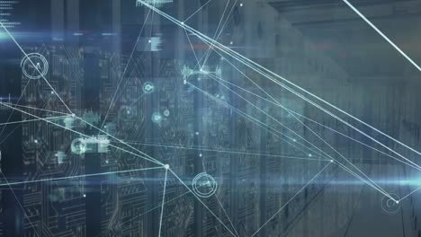 animación de la red de conexiones y datos diversos a través de servidores