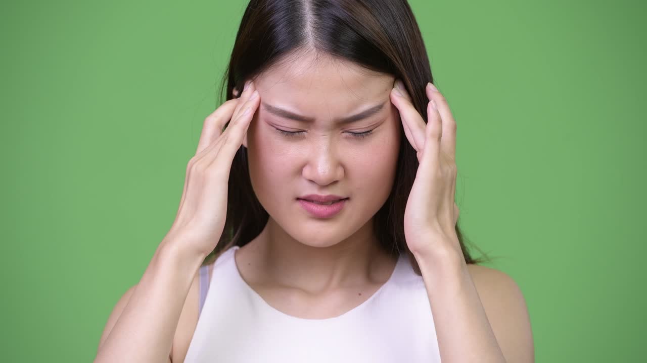 Young beautiful Asian businesswoman hav